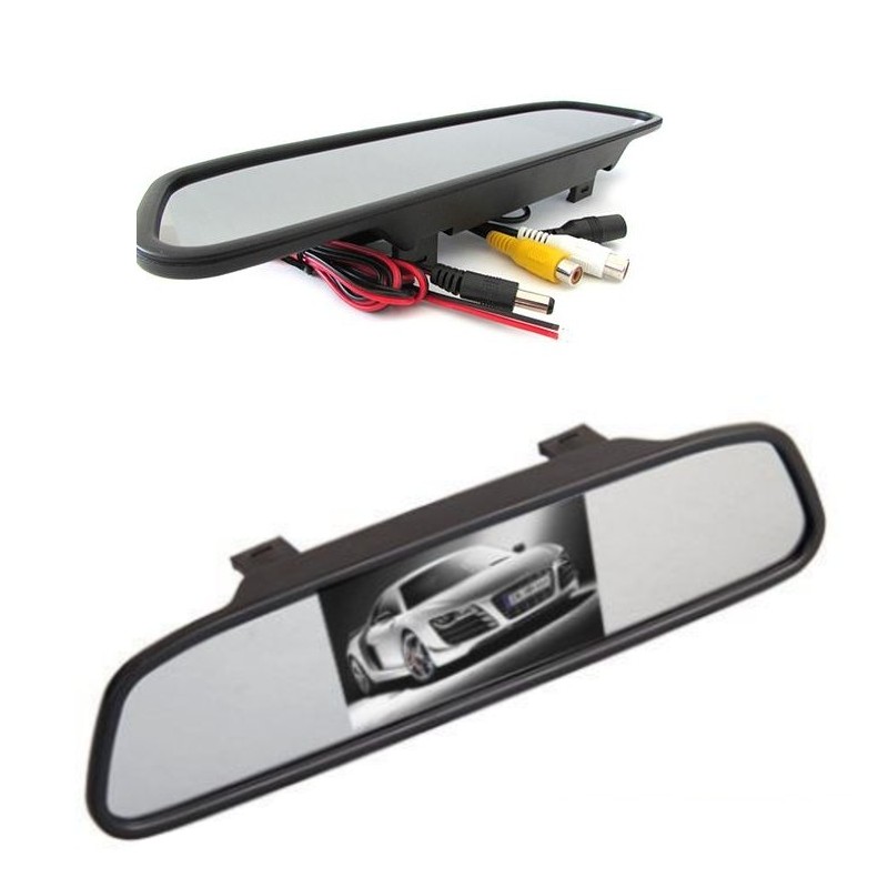 SPECCHIETTO MONITOR LCD 4.3 AUTO CAMPER FURGONE SPECCHIO RETROVISORE RETROMARCIA